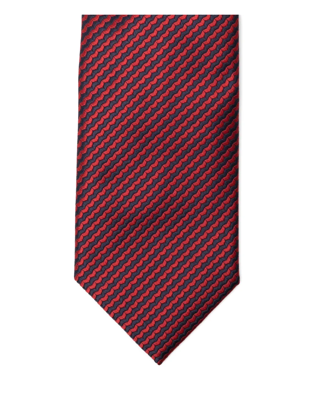 Brioni Striped Silk Tie In Red