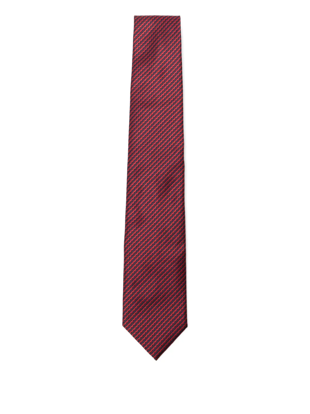 Brioni Striped Silk Tie In Red