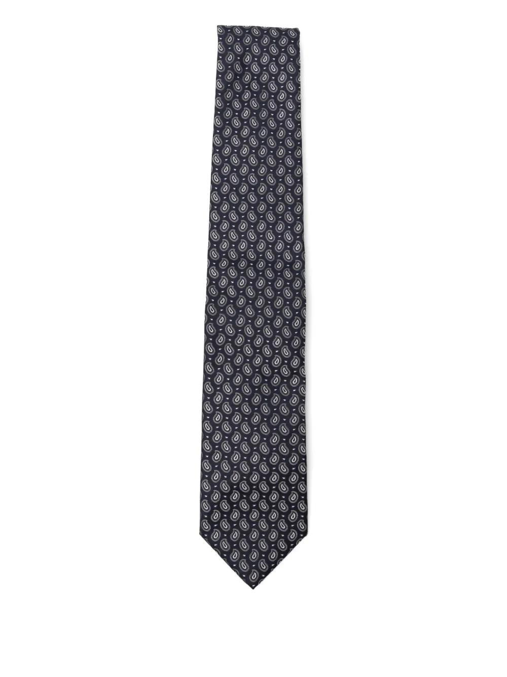 Brioni Printed Silk Tie In Blue