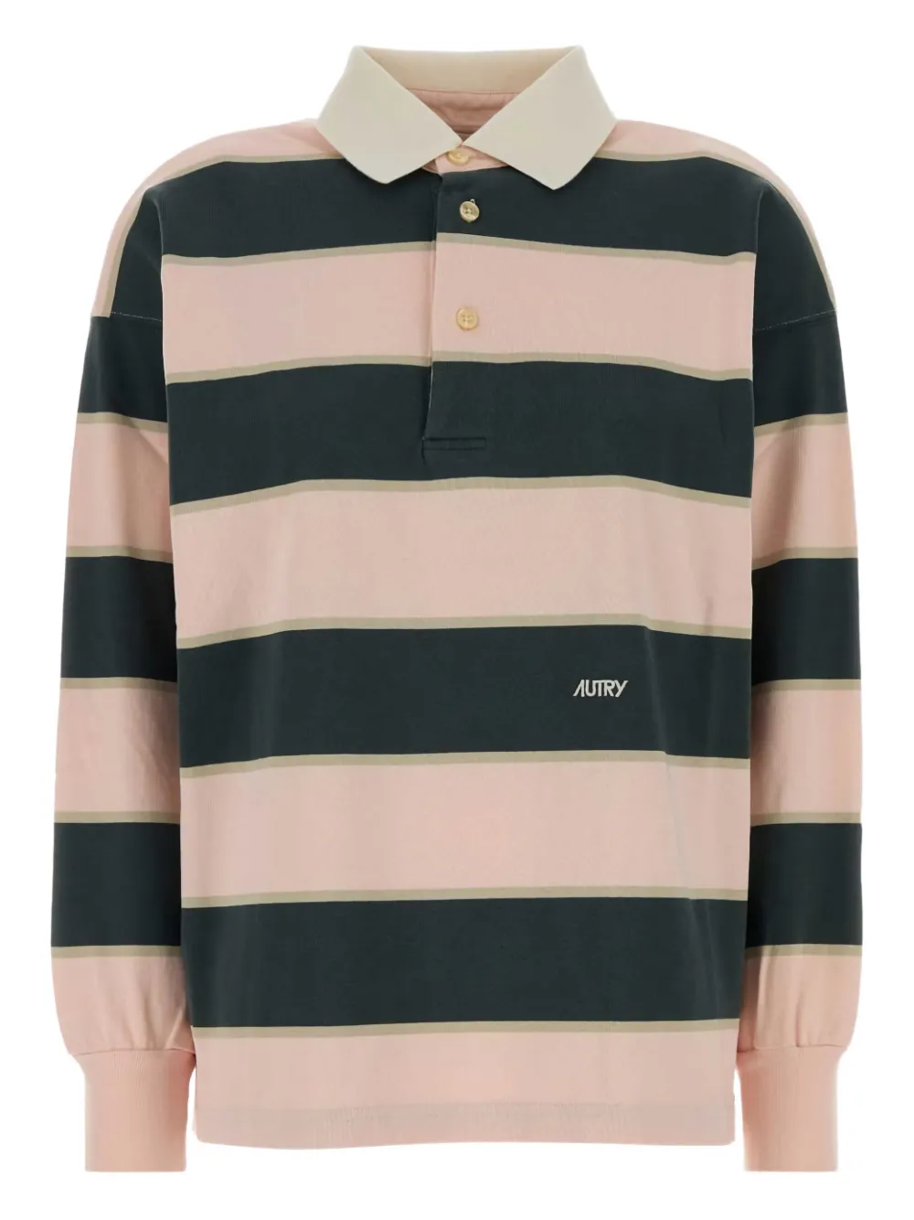 Autry striped-pattern polo top | Pink | Image 1