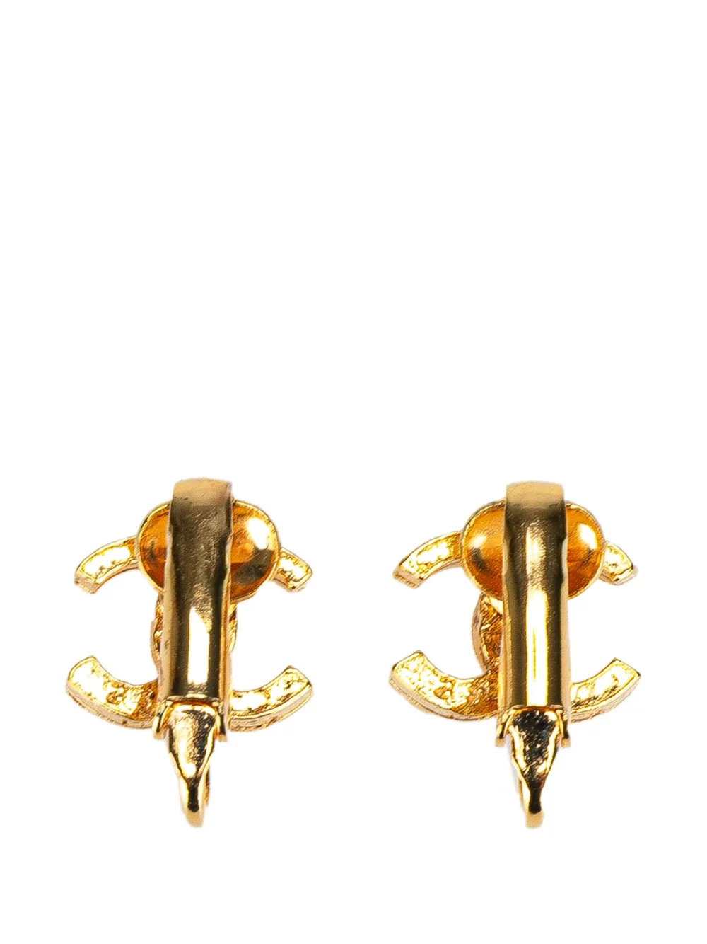 CHANEL Pre-Owned 1990-2010 Gold Plated CC Clip On Earrings costume earrings | Image 2