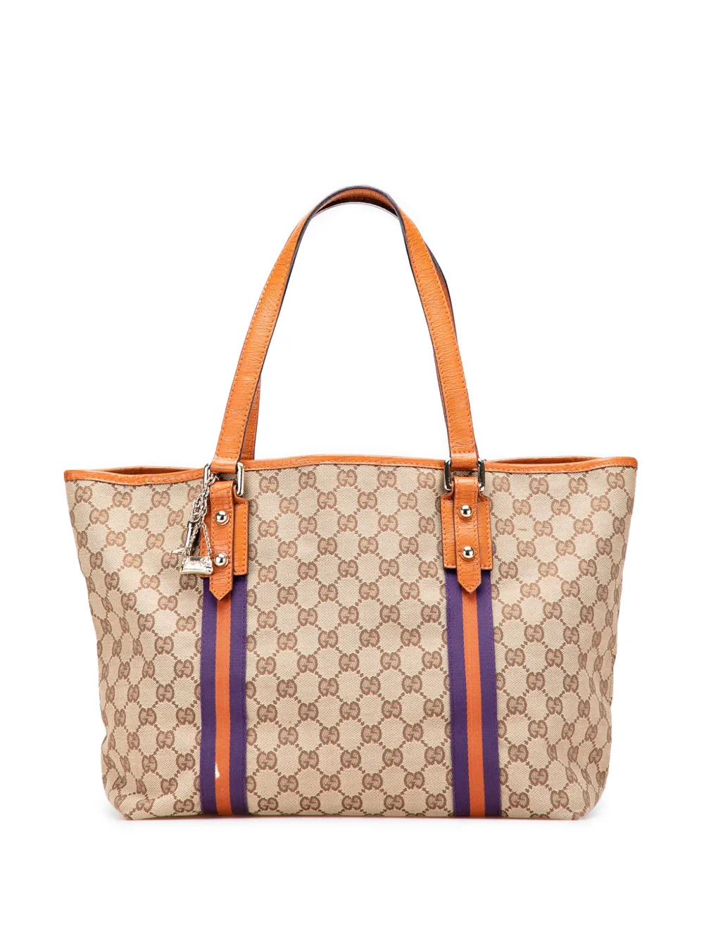 Pre-owned Gucci 2000-2015 Large Gg Canvas Jolicoeur Tote Bag In Brown
