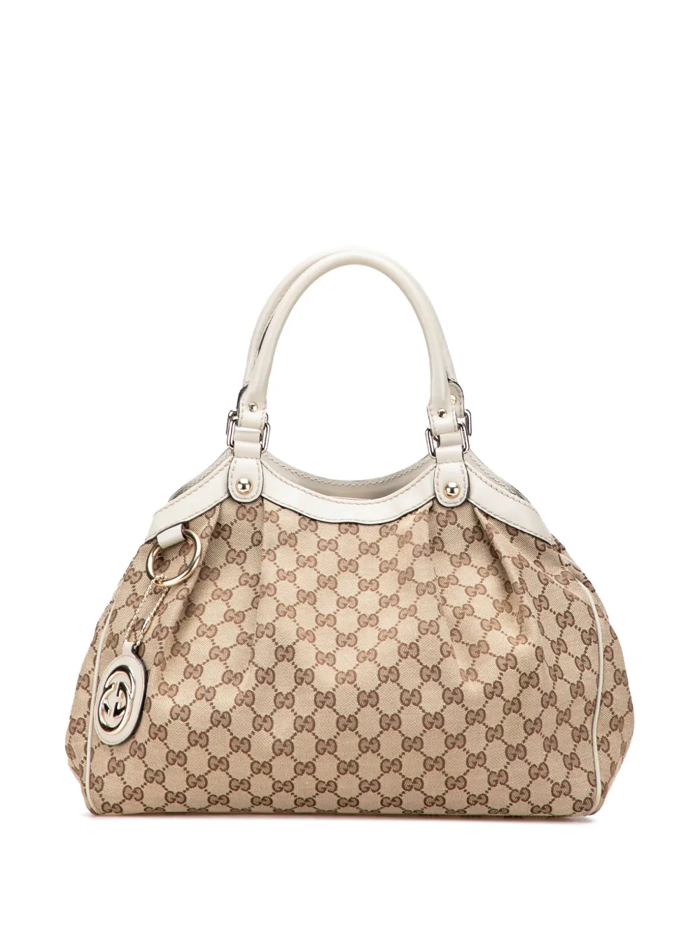 Pre-owned Gucci 2016-2025 Medium Gg Canvas Sukey Tote Bag In Brown