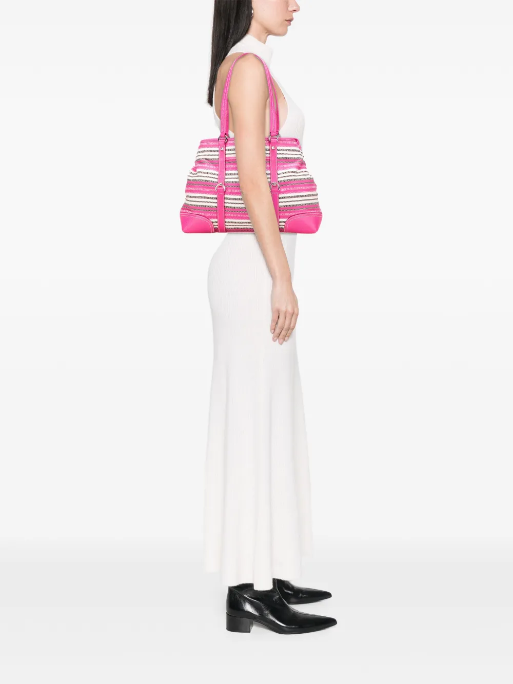 Prada Pre-Owned 2000-2025 Striped Jacquard tote bag | Pre-Owned | Image 2