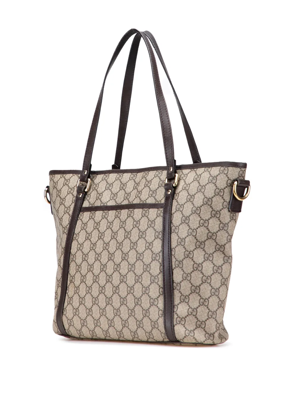 Pre-owned Gucci 2000-2015 Gg Supreme Joy Convertible Tote Satchel In Brown