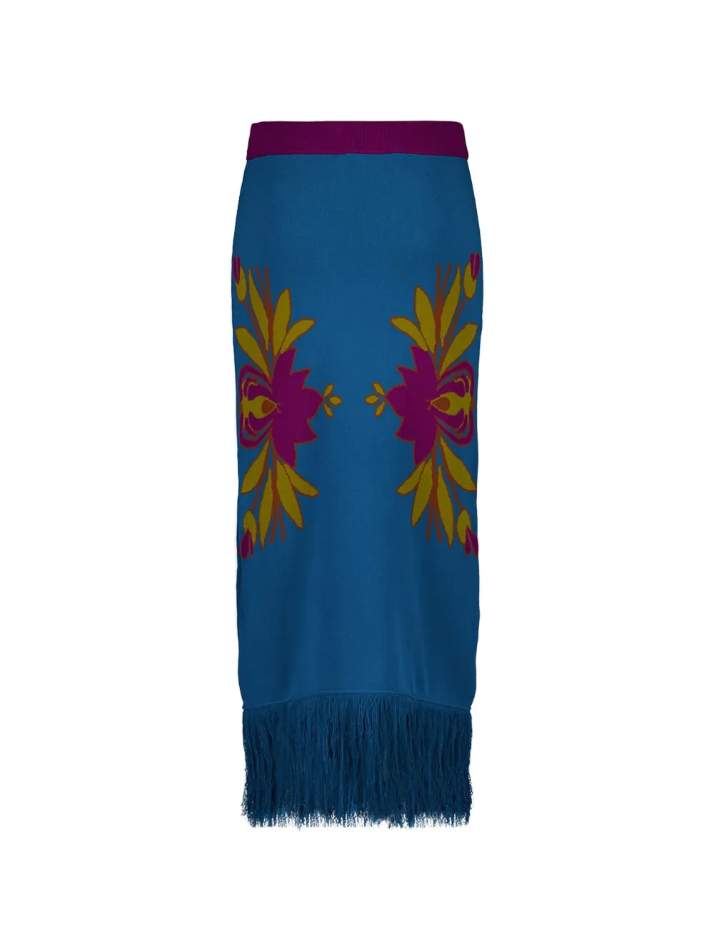 PAULA Turner Mykonos fringed midi skirt - Blauw