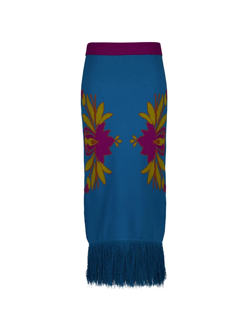 PAULA Turner Mykonos fringed midi skirt - Blu