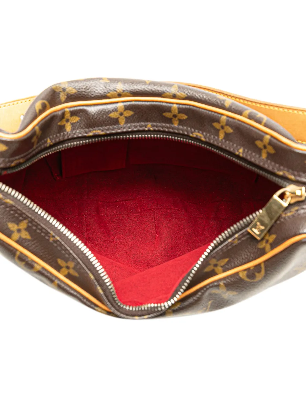 Pre-owned Louis Vuitton 2003 Monogram Croissant Mm Hobo Bag In Brown