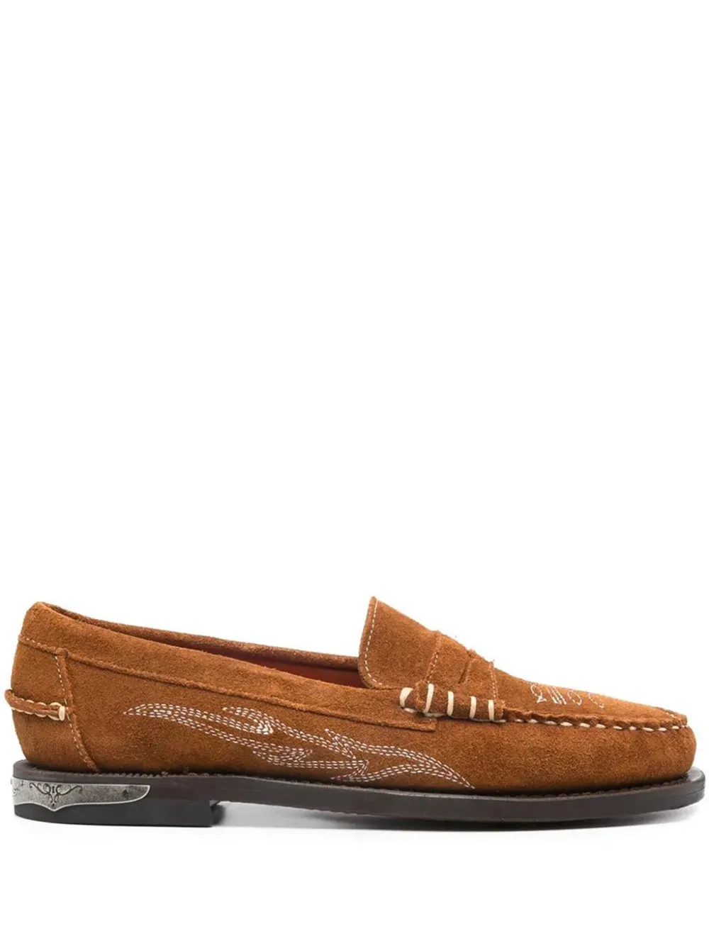 Sebago embroidered suede loafers | Brown | Image 1