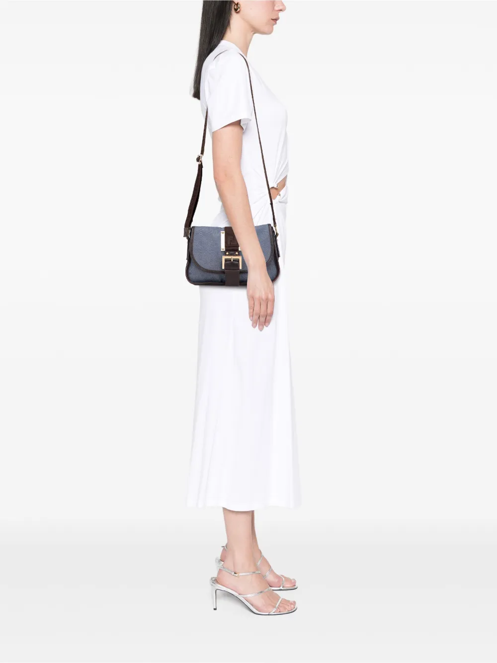 Fendi Pre-Owned 2000-2010 Zucca Trimmed Denim Buckle Flap Bag crossbody bag | Pre-Owned | Image 2