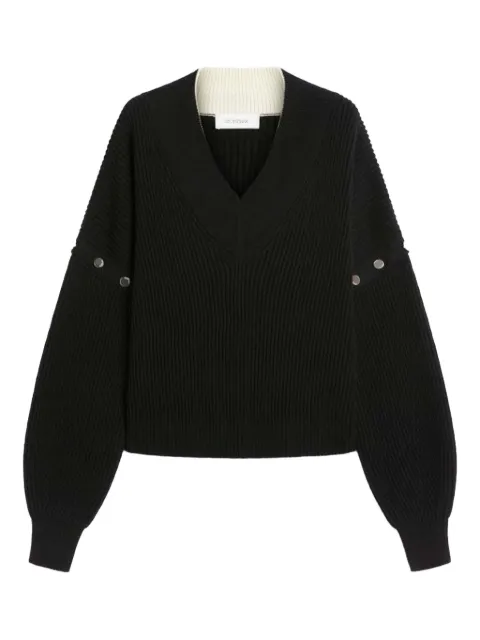 Sportmax V领罗纹毛衣
