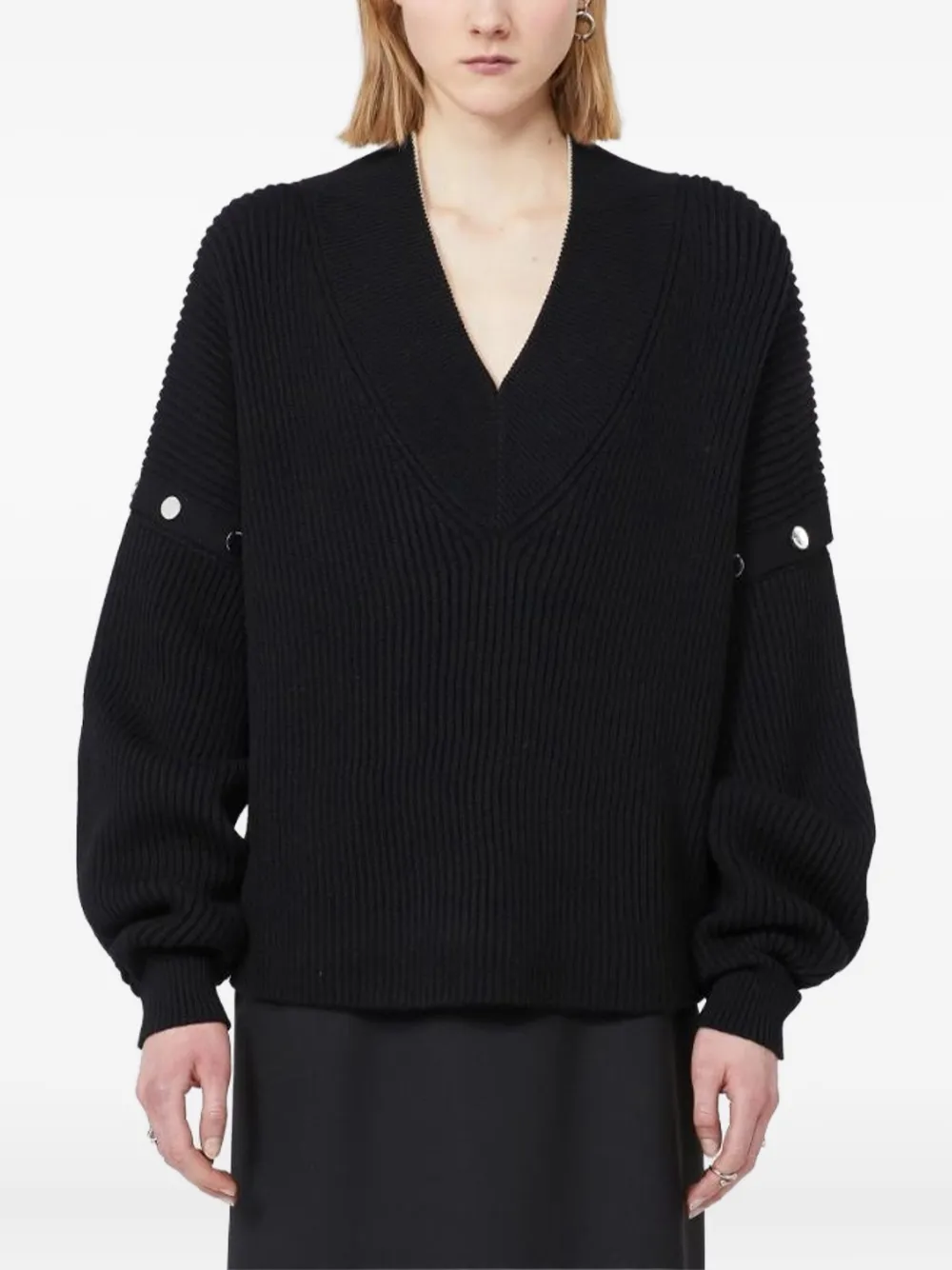 Sportmax Oversized Jumper With Detachable Sleeves In Black