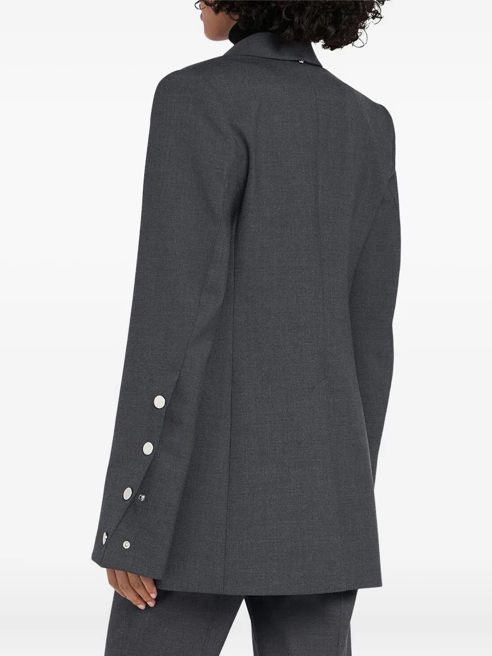 Sportmax Button-cuff Single-breasted Blazer In Gray