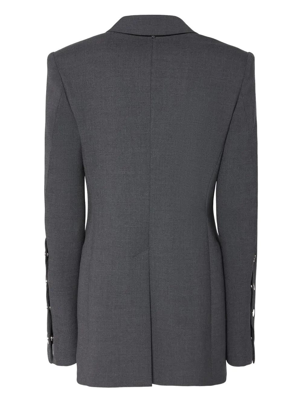 Sportmax Button-cuff Single-breasted Blazer In Gray