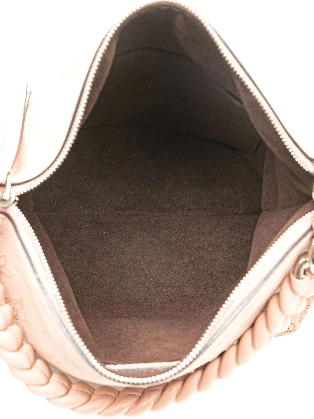 Pre-owned Louis Vuitton 2016 Monogram Mahina Babylone Chain Bb Satchel In Pink