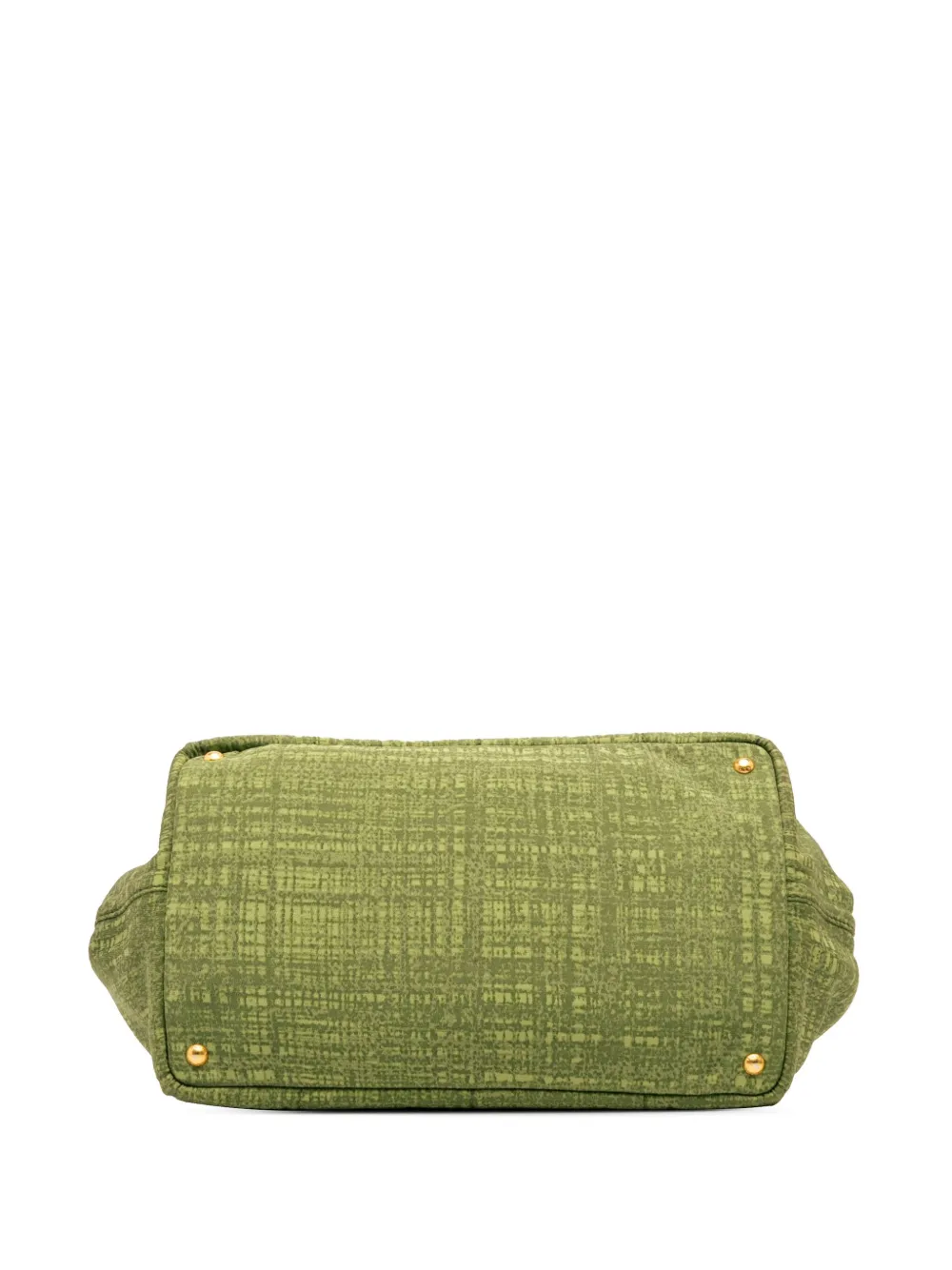 Pre-owned Prada 2013-2025 Large Canvas Canapa Satchel In Green