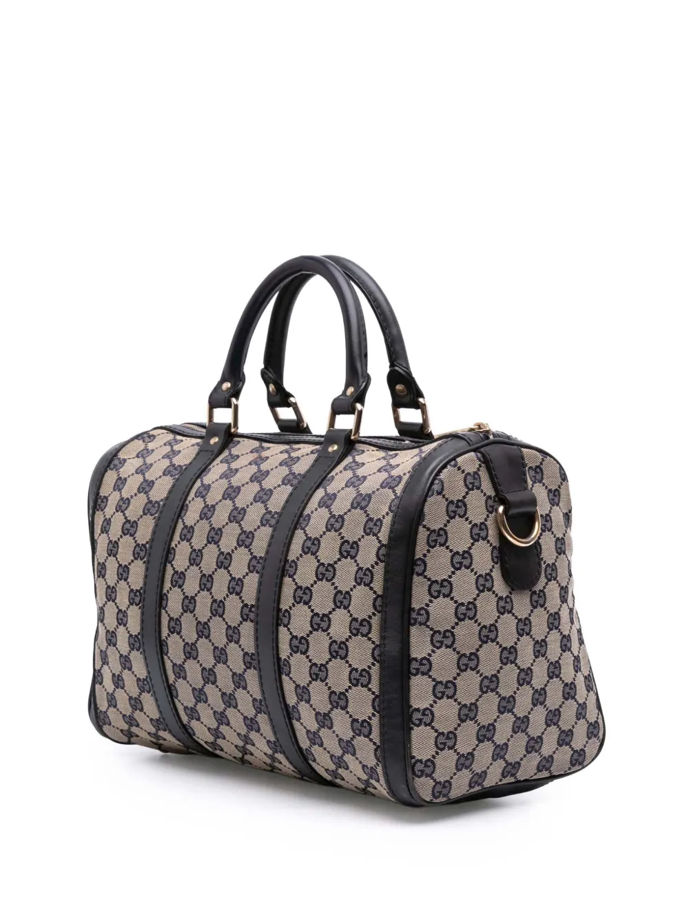 Pre-owned Gucci 2016-2025 Medium Gg Canvas Joy Boston Bag Satchel In Brown
