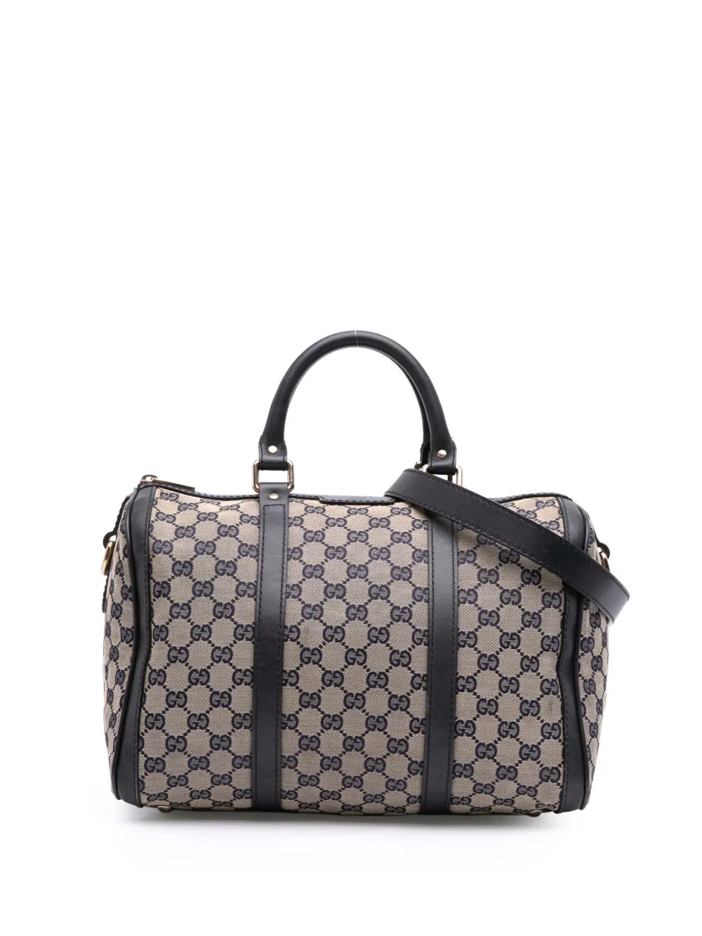 Pre-owned Gucci 2016-2025 Medium Gg Canvas Joy Boston Bag Satchel In Brown