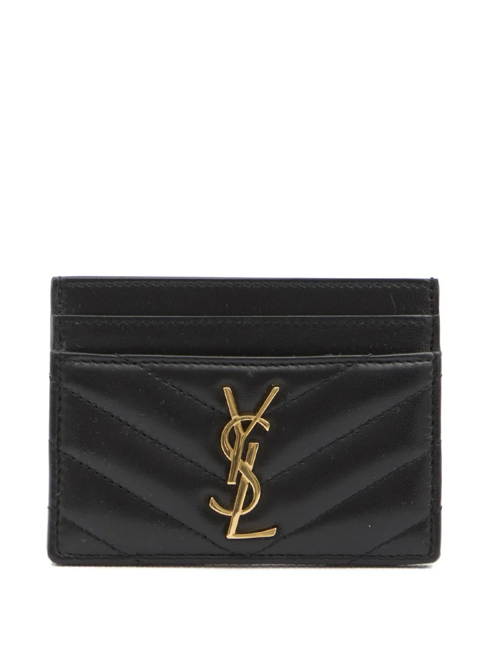 Saint Laurent logo-plaque card case Zwart