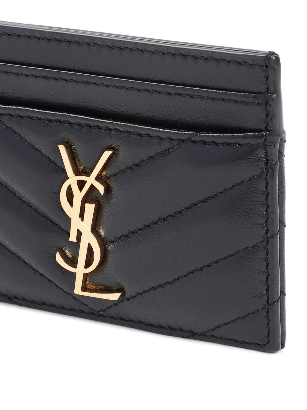Saint Laurent logo-plaque card case Zwart