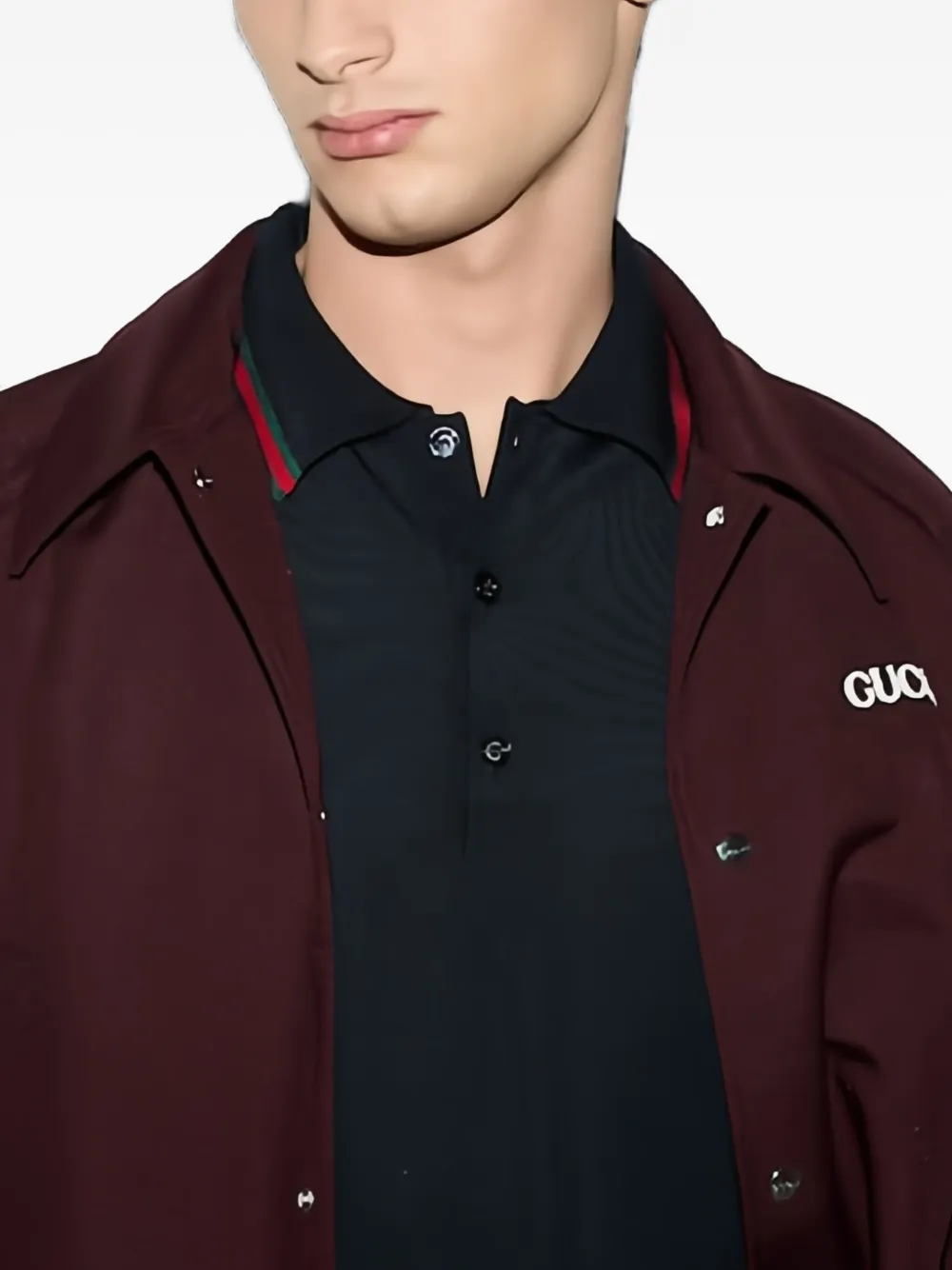 Gucci short-sleeve wool polo shirt Blauw