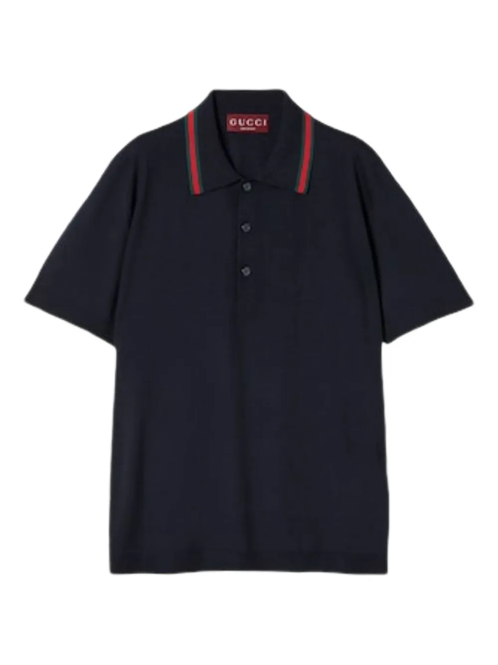 Gucci short-sleeve wool polo shirt Blauw
