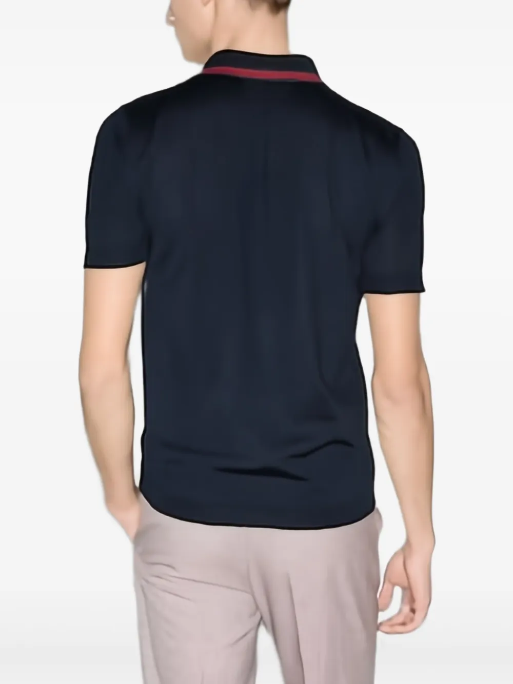 Gucci short-sleeve wool polo shirt Blauw