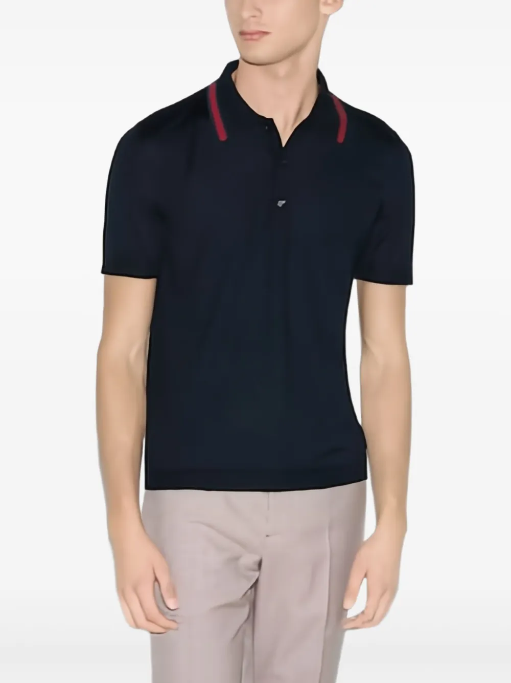 Gucci short-sleeve wool polo shirt - Blauw