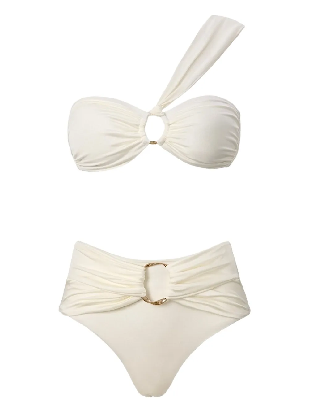 Sofia Erhan One-shoulder Ring-detail Bikini In White
