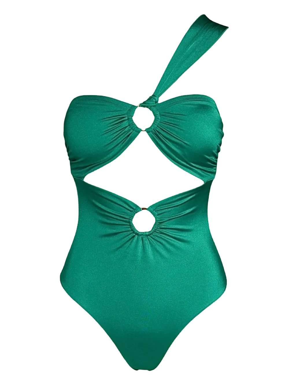 Sofia Erhan Ring-detail One-shoulder Swimsuit In Brown