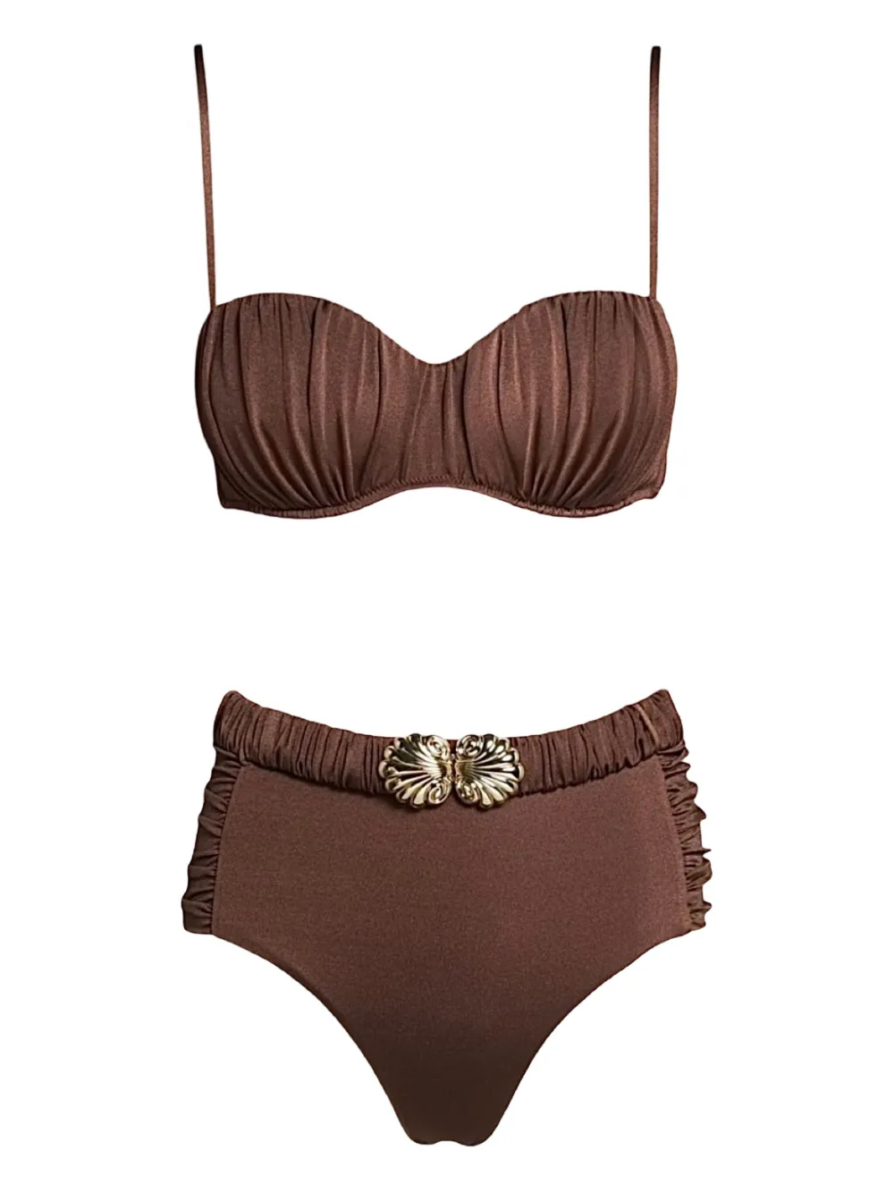 Sofia Erhan Alexis Embellished Bikini In Brown