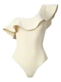 SOFIA ERHAN Grace ruffled one-shoulder swimsuit - White