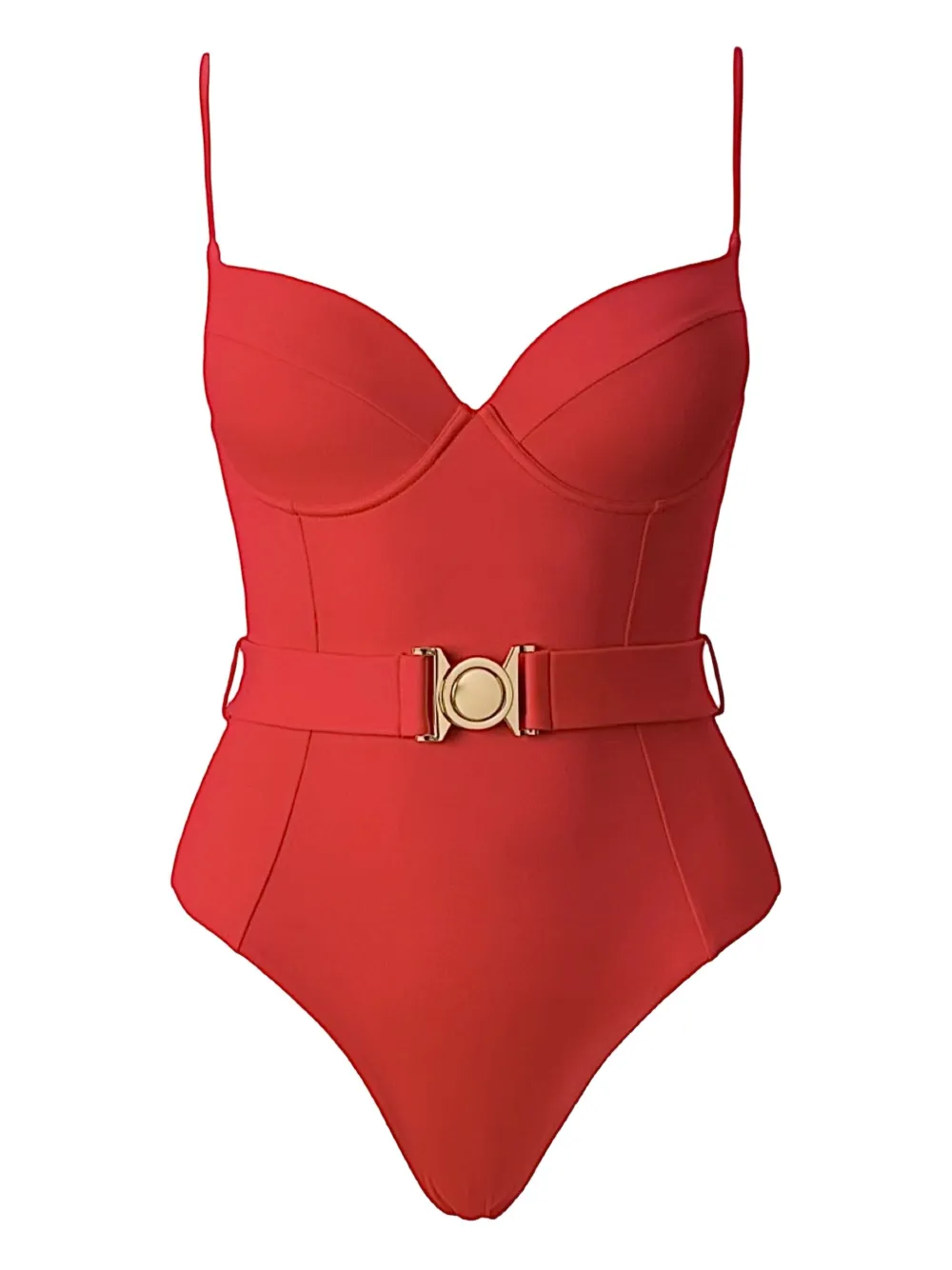 Sofia Erhan Belted Underwired Swimsuit In Red