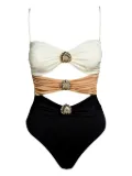 SOFIA ERHAN shell-embellished swimsuit - White