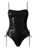 SOFIA ERHAN metallic-effect side-tie swimsuit - Black