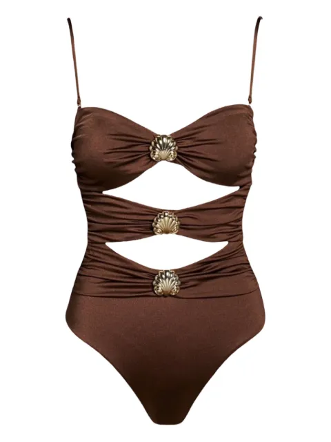 SOFIA ERHAN Sarah shell-embellished cut-out swimsuit