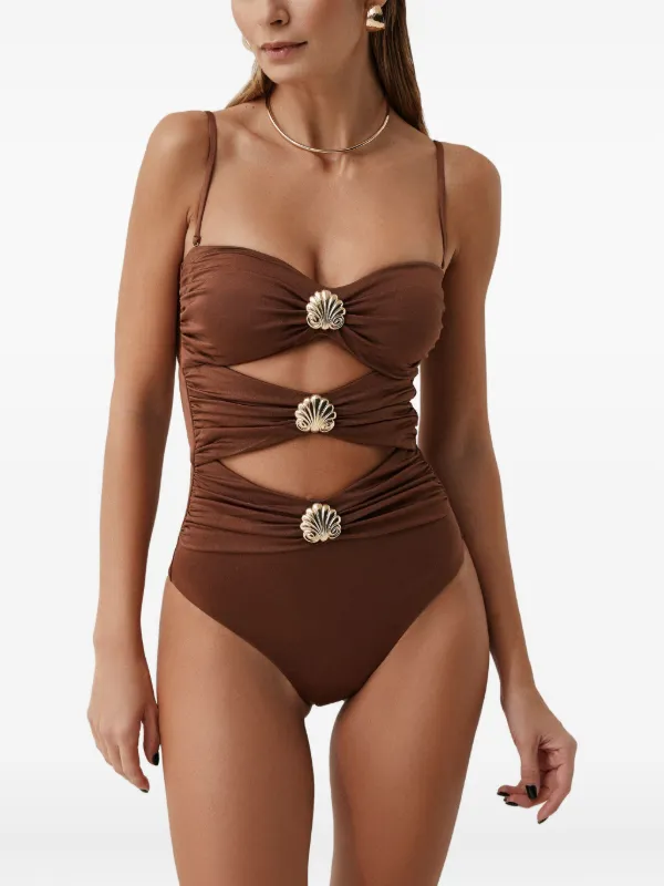 SOFIA ERHAN Sarah カットアウト ワンピース水着 | ブラウン | FARFETCH JP