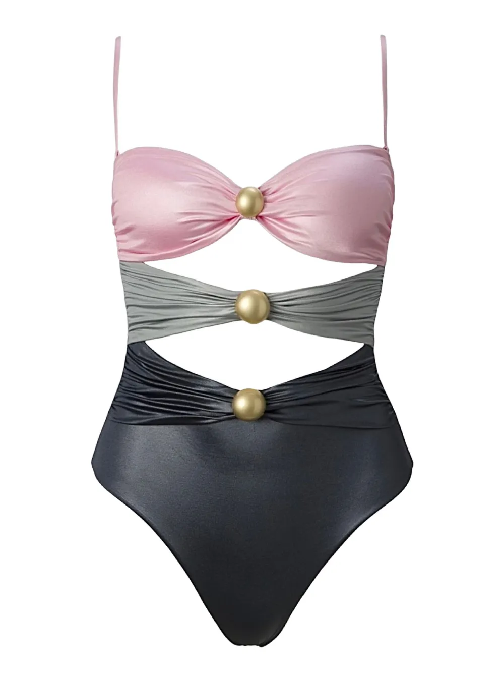 Sofia Erhan Sarah Embellished Cut-out Swimsuit In Multi