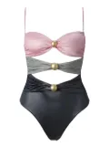 SOFIA ERHAN Sarah embellished cut-out swimsuit - Blue