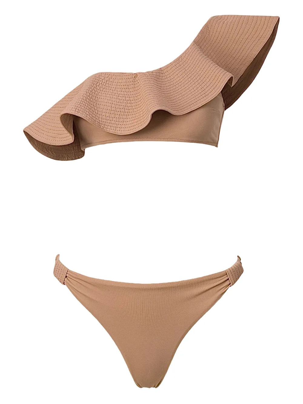 Sofia Erhan Florence One-shoulder Bikini In Brown