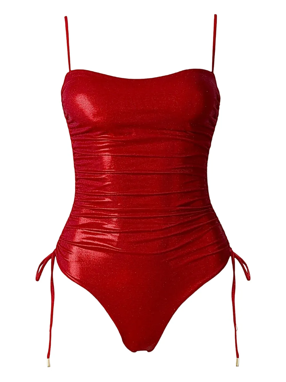 Sofia Erhan Lyra Drwastrings Swimsuit In Red