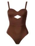SOFIA ERHAN cut-out textured swimsuit - Brown