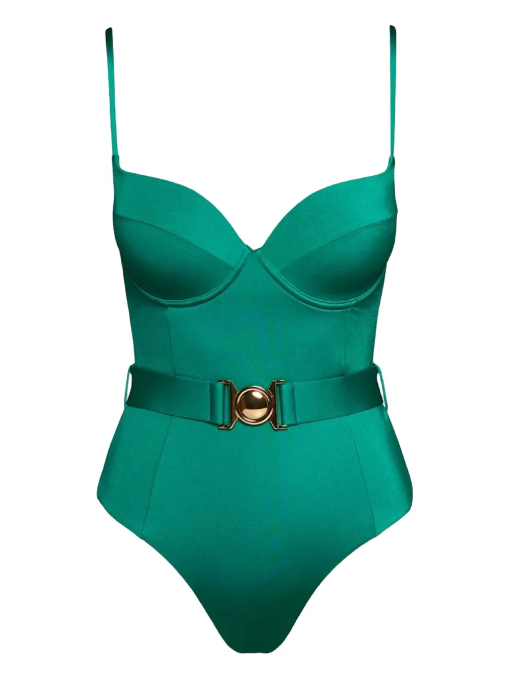 Sofia Erhan Belted Underwired Swimsuit In Green