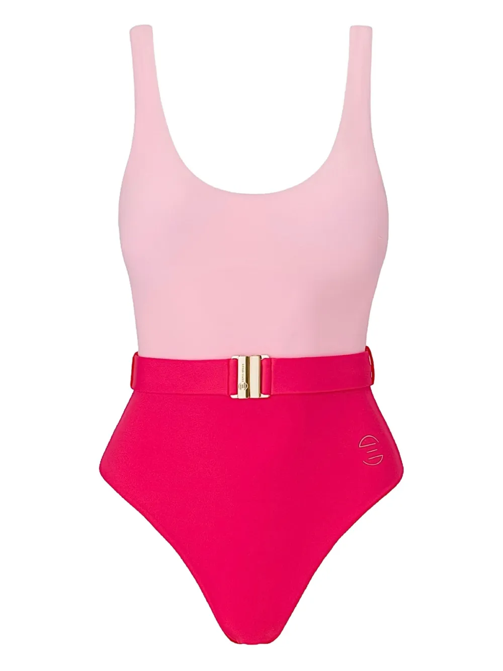 Sofia Erhan Belted Colour-block Swimsuit In Pink