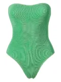 SOFIA ERHAN strapless ruched swimsuit - Green