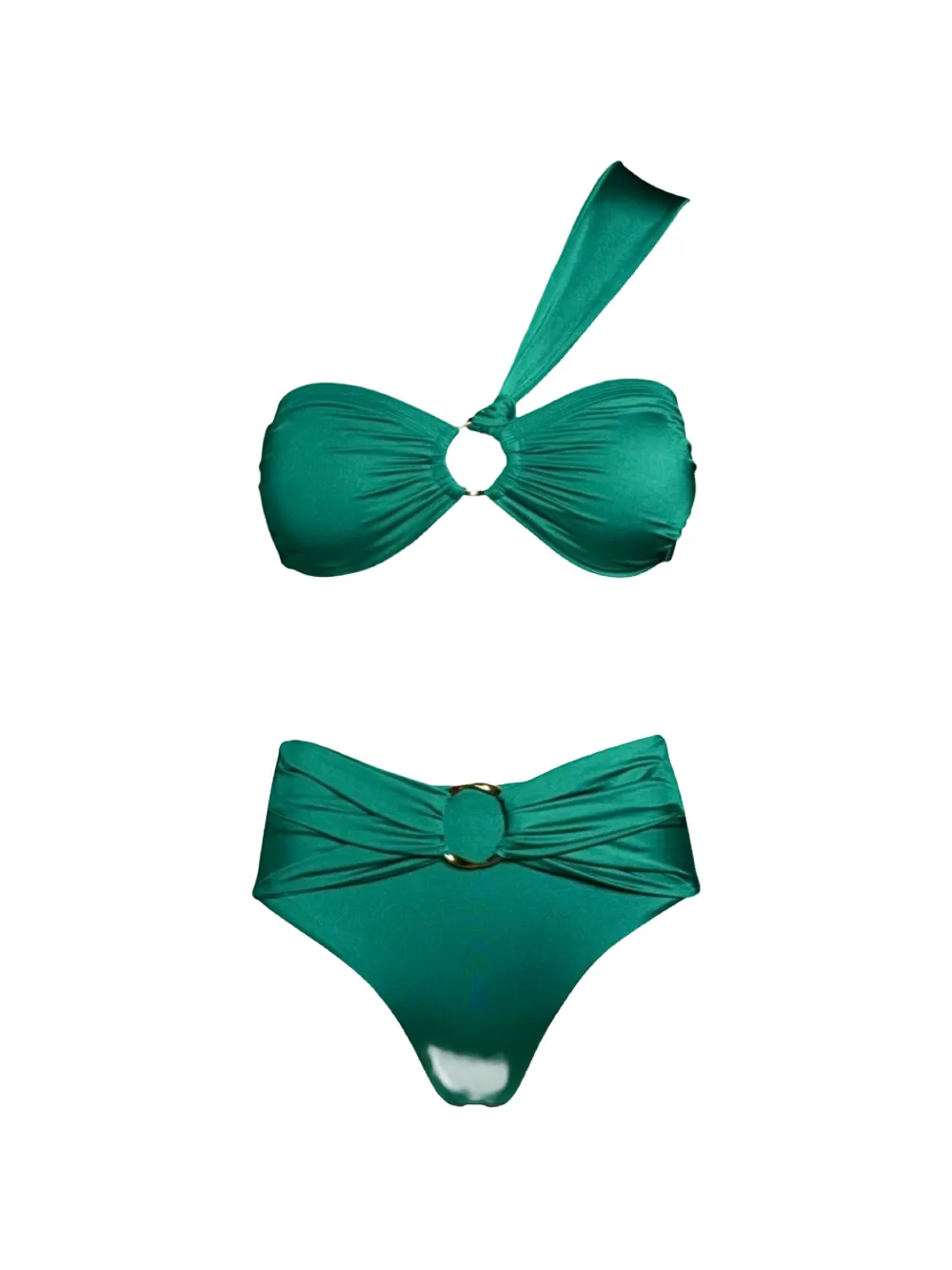 SOFIA ERHAN ring-detail one-shoulder bikini - Verde