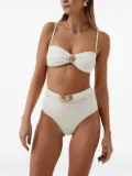 SOFIA ERHAN Alexis shell-embellished high-waisted bikini - White