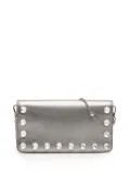 Miu Miu Pre-Owned 2010-2025 Metallic Leather Crystal Studs Wallet on Chain crossbody bag - Silver