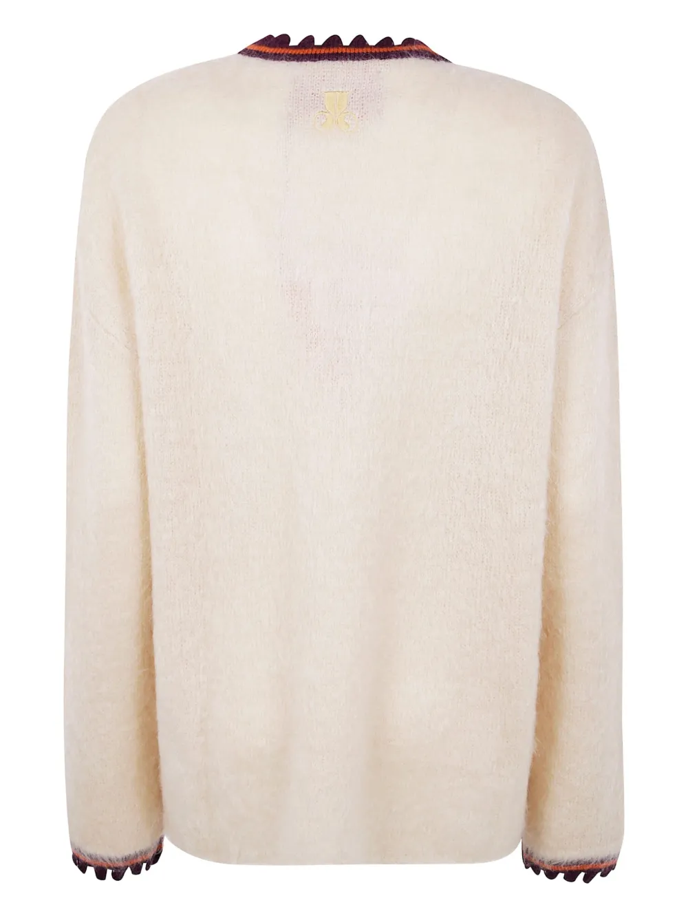 La Doublej Scalloped-trimmed Mohair Wool Sweater In Neutral