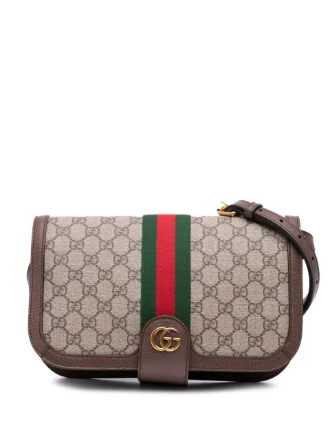 Gucci Pre-Owned 2016-2025 GG Supreme Web Ophidia Flap crossbody bag